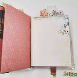Elegant Black Flowers Journal Set - Premium Japanese or Chinese Cloth with Vintage Signatures and Exquisite Accessories