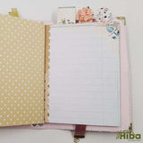 Blooming Flower Bouquet Journal Set - Premium Japanese or Chinese Cloth with Vintage Signatures and Deluxe Accessories