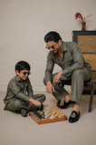 Olive Green Father & Son Matching Kurta Set For Men & Kid