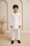 Royal White Premium Shalwar Kameez Set For Boys
