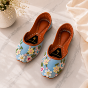 Flowy Blue Denim Khussa For Women