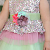 Enchanted Mint & Pink Frill Frock for Girls