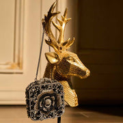 Luxury Black Crystal Rose Clutch For Women