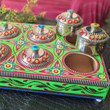 Sparkling Green Wooden Multi Purposes Truck-Art Tray