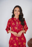 Girls 2-Piece Maroon Winter Cambric Suit – Cozy & Elegant For Girls