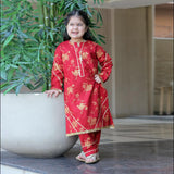 Girls 2-Piece Maroon Winter Cambric Suit – Cozy & Elegant For Girls