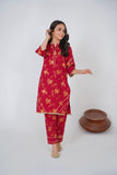 Girls 2-Piece Maroon Winter Cambric Suit – Cozy & Elegant For Girls