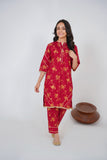Girls 2-Piece Maroon Winter Cambric Suit – Cozy & Elegant For Girls