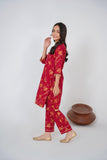 Girls 2-Piece Maroon Winter Cambric Suit – Cozy & Elegant For Girls