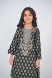 Girls 2-Piece Black Printed Suit – Chic and Stylish For Girls