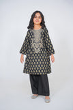 Girls 2-Piece Black Printed Suit – Chic and Stylish For Girls