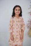 Girls Beige Floral Suit – Soft, Stylish & Everyday Ready  For Girls