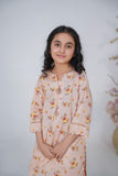 Girls Beige Floral Suit – Soft, Stylish & Everyday Ready  For Girls