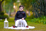 Luxurious Black Sherwani with Intricate Sequin Embroidery For Boys