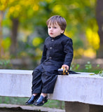 Majestic Black Prince Coat For Boys