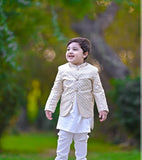 Luxurious White Prince Coat For Boys