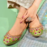 Luxury Handcrafted Embroidered Leather Khussa For Women