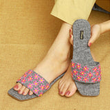 Bustangi Gray Flat Sliders – Effortless Glamour in Every Step For Women