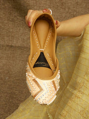 Raina | Handcrafted Embroidered Leather Khussa For Women