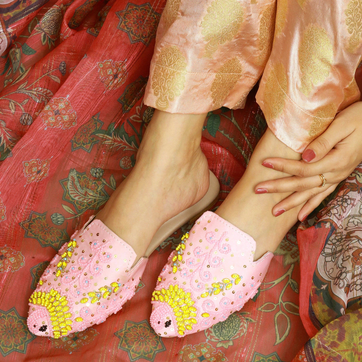 Artistry in Every Step – Embroidered Mules For Women