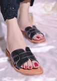 Belle in Pink, White & Black – Effortless Elegance Slides For Women