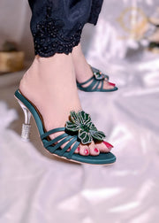 Jade Heels in Black, Bottle Green, Silver & Gold – Bold & Glamorous For Women