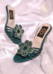 Jade Heels in Black, Bottle Green, Silver & Gold – Bold & Glamorous For Women
