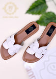Belle in Pink, White & Black – Effortless Elegance Slides For Women