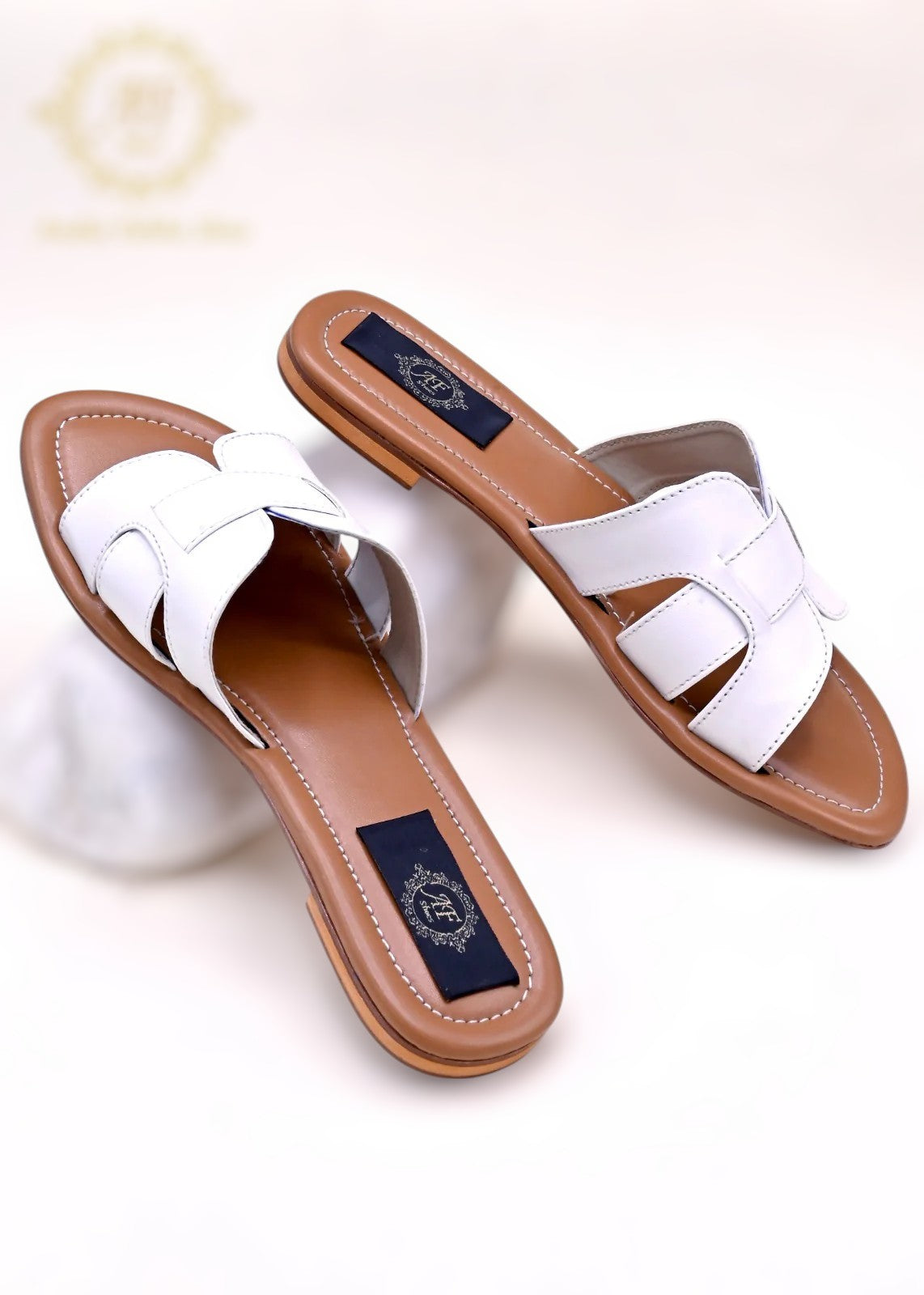 Belle in Pink, White & Black – Effortless Elegance Slides For Women