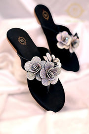 Rosatte Peach Pink , Gold , Black & Beige Faux Leather Slides For Women