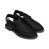 Black & Brown Premium Handmade Leather Peshawari Chappal For Men