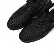 Black & Brown Heritage Leather Peshawari Chappal For Men