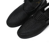 Black & Brown Heritage Leather Peshawari Chappal For Men