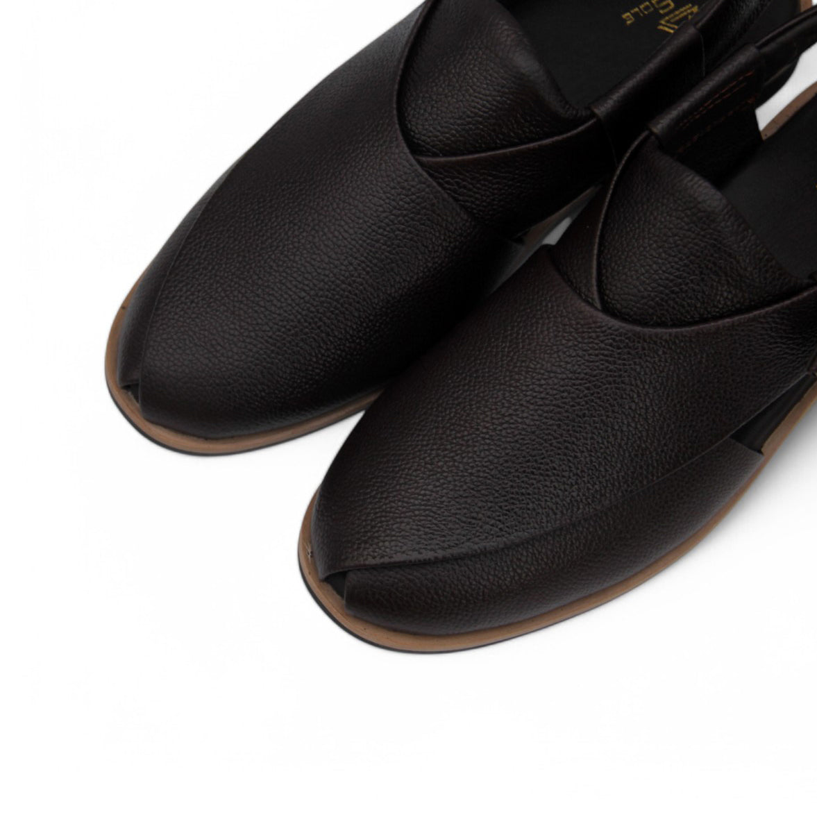 Black & Brown Premium Handmade Leather Peshawari Chappal For Men