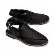 Black & Brown Premium Handmade Leather Peshawari Chappal For Men