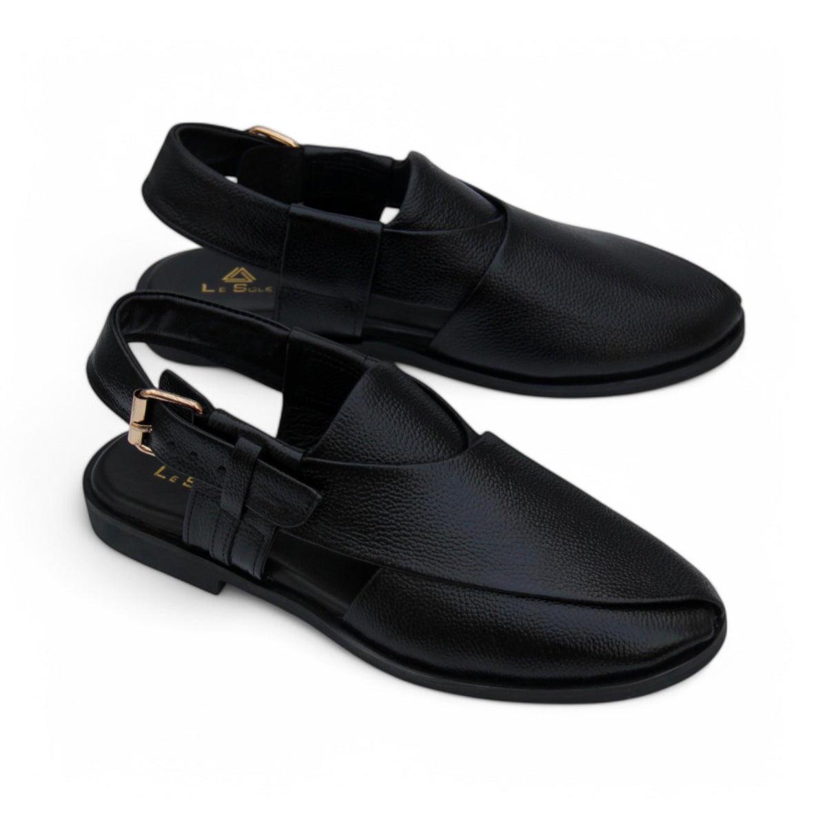 Black & Brown Premium Handmade Leather Peshawari Chappal For Men