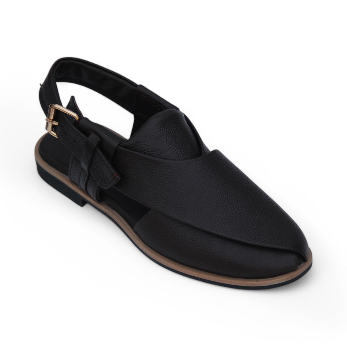 Black & Brown Premium Handmade Leather Peshawari Chappal For Men