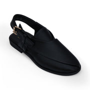 Black & Brown Premium Handmade Leather Peshawari Chappal For Men