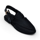 Black & Brown Heritage Leather Peshawari Chappal For Men