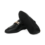 Black & Brown Premium Leather Loafers with Gold Chain for Men