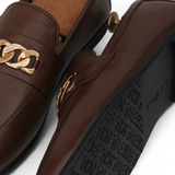 Black & Brown Premium Leather Loafers with Gold Chain for Men
