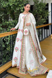 Noori Off-White Raw Silk Maxi with Organza Dupatta For Women