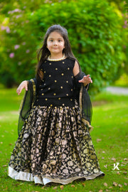 Little Black Lehnga Choli For Girls