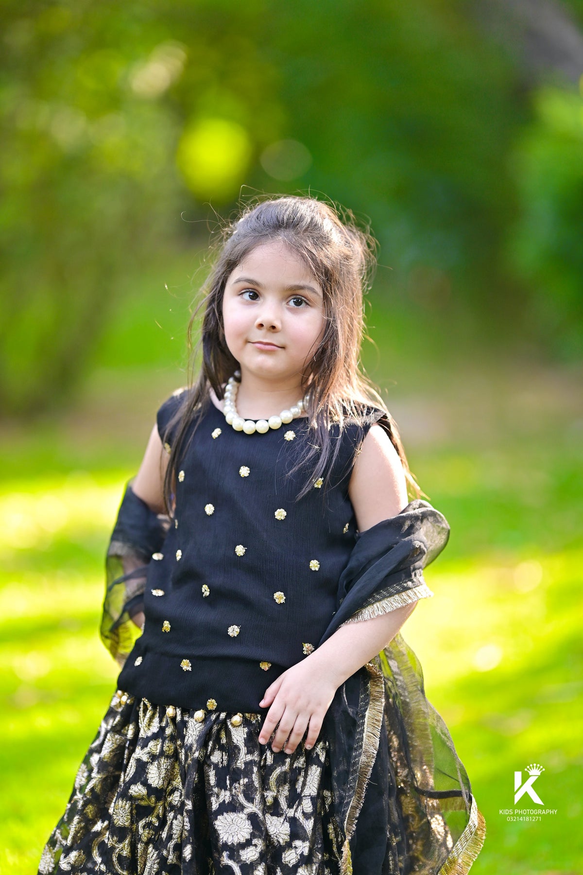 Little Black Lehnga Choli For Girls