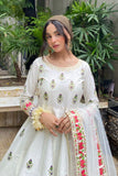 Chanbeli Off White Raw Silk Maxi with Net Dupatta For Women