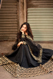 Mehnaz Rabia Black Silk Maxi with Net Dupatta For Women