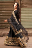 Mehnaz Rabia Black Silk Maxi with Net Dupatta For Women