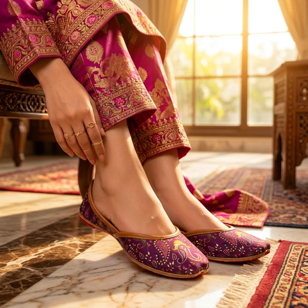 Chic Heritage Printed Khussa For Women