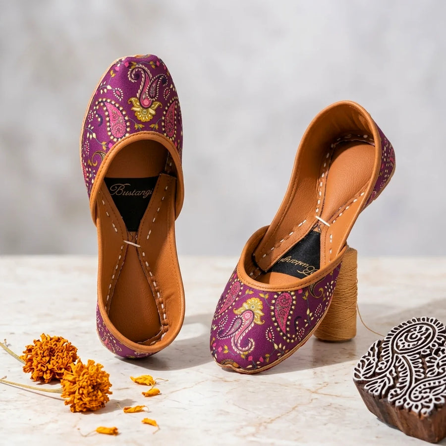 Chic Heritage Printed Khussa For Women