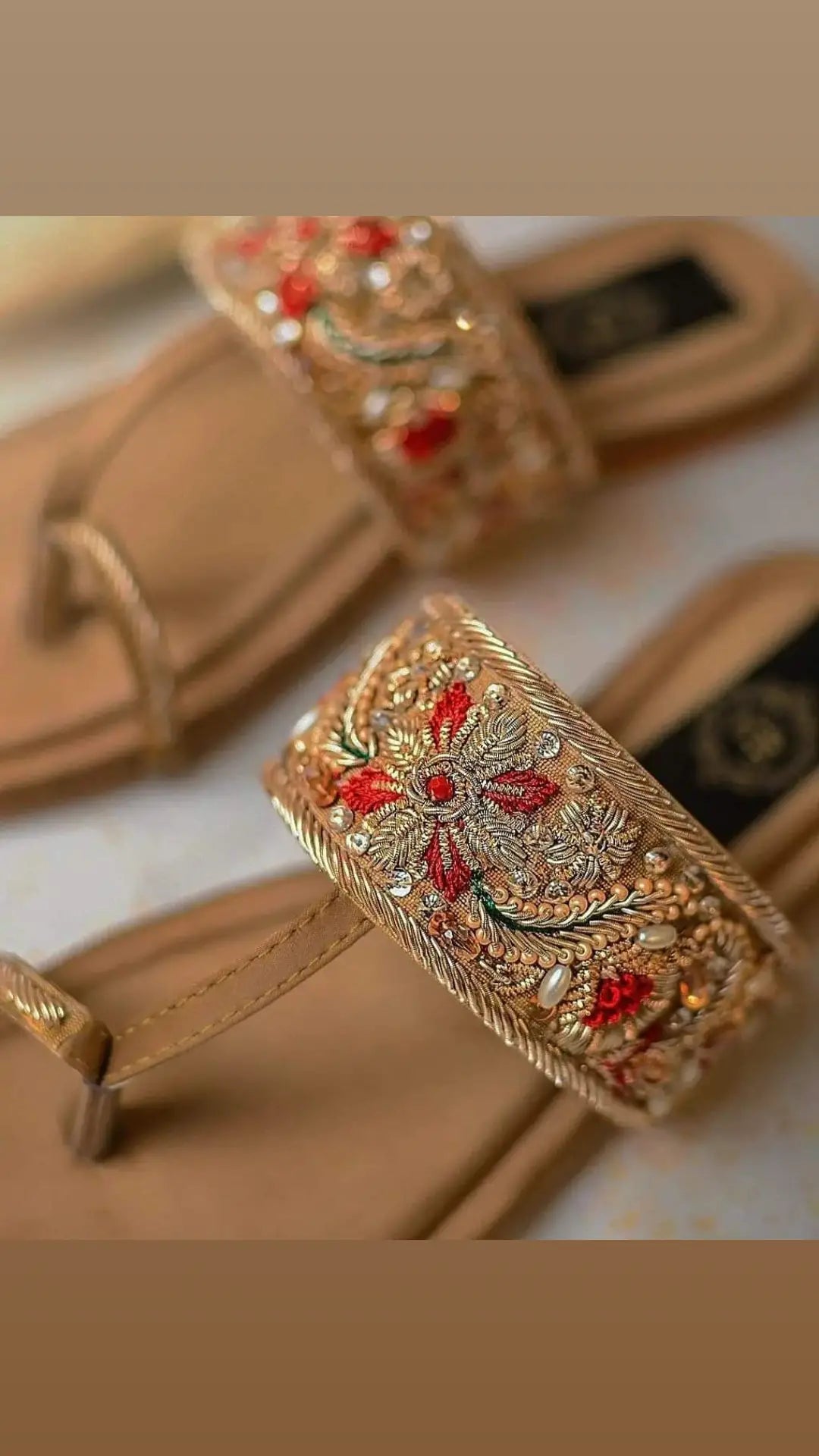 Jwella Kohlapuris - Rich Jewelled Zardozi Worked Kohlapuris For Women
